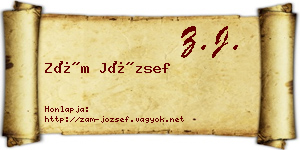 Zám József névjegykártya