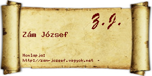 Zám József névjegykártya